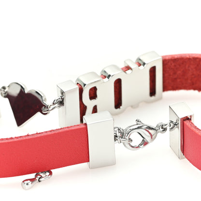 Christian Dior Calfskin Dior Logo Choker Necklace Red 4 of 4