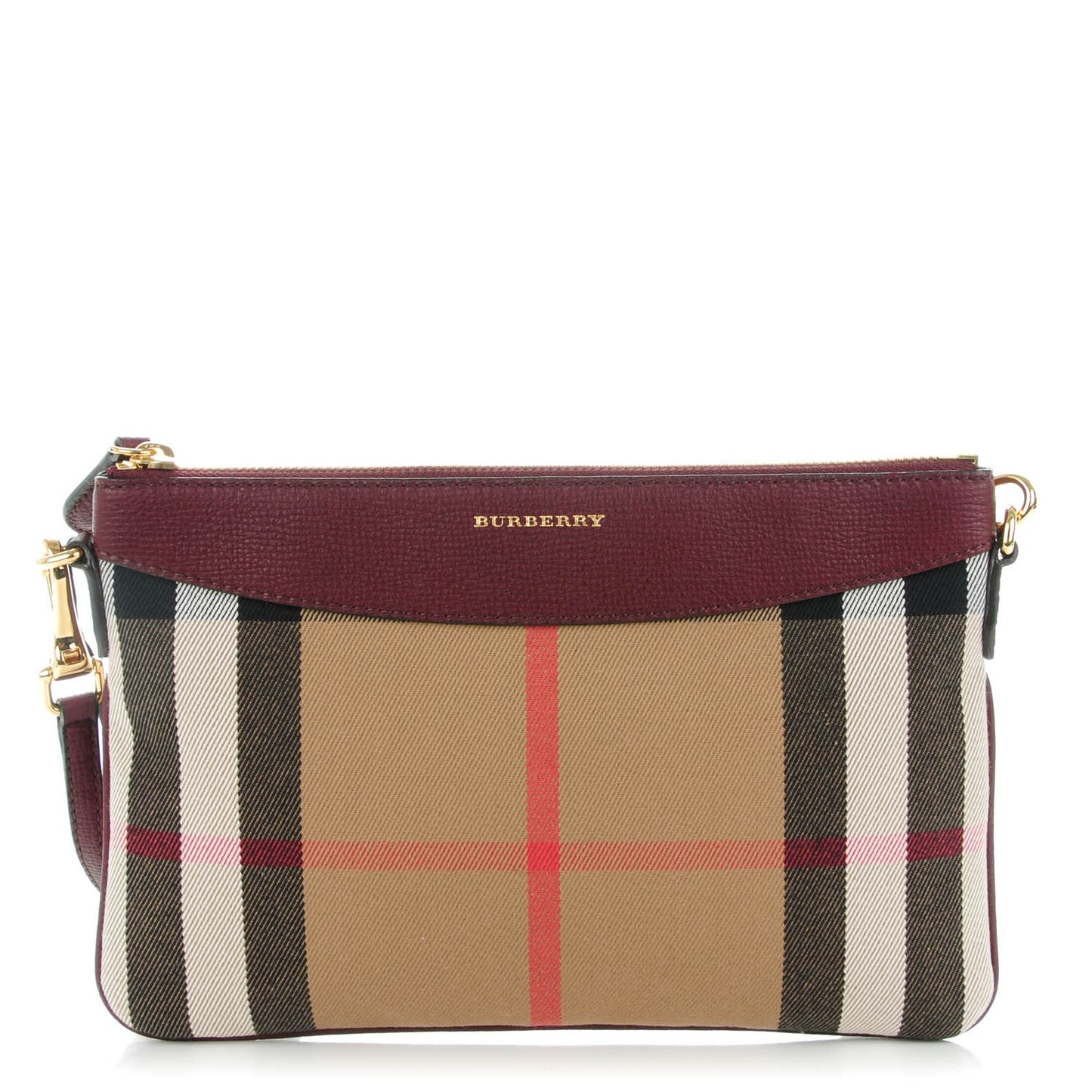 House Check Derby Peyton Crossbody Clutch Bag Mahogany Red