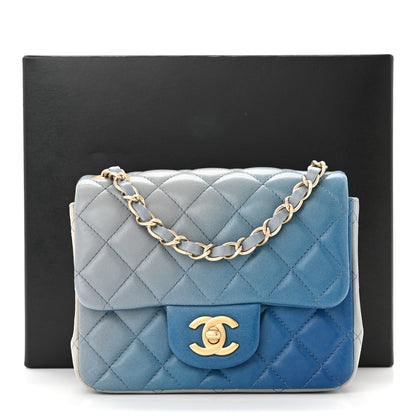 Chanel Lambskin Degrade Quilted Mini Square Flap Light Blue 11 of 11