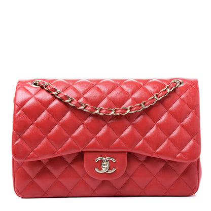 Chanel Caviar Quilted Jumbo Double Flap Red 1 of 9