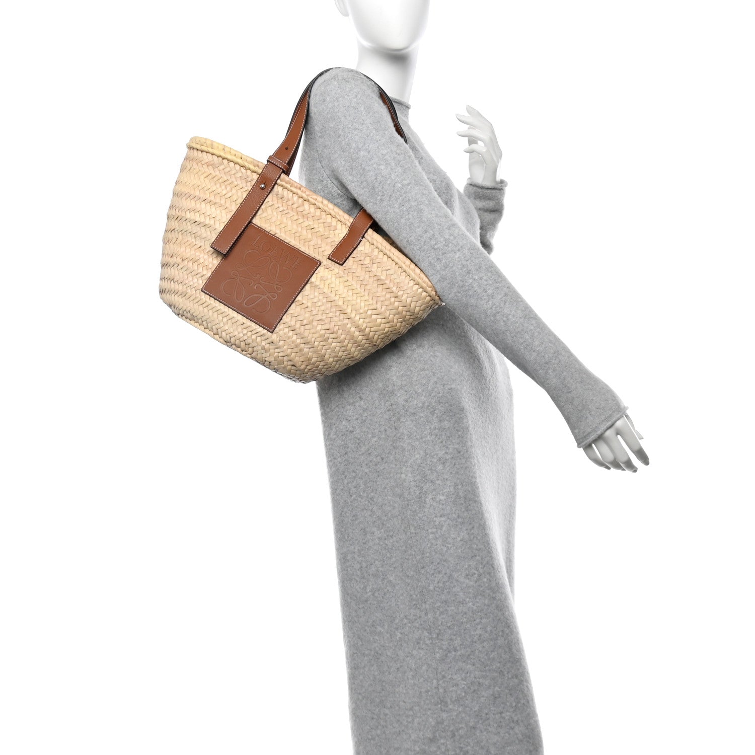 Loewe Raffia Basket Tote Bag Natural Tan 2 of 9