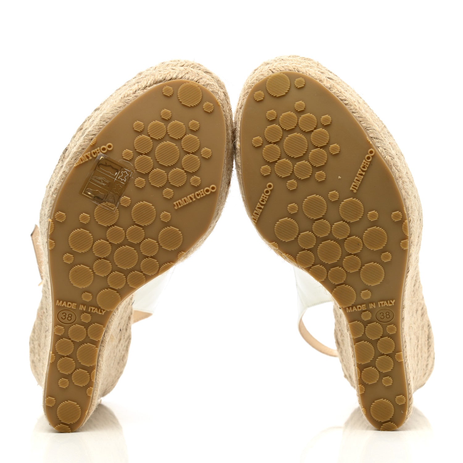 Jimmy Choo Patent 100 Wedge Sandal 38 White 5 of 8