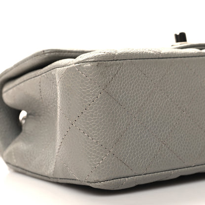 Chanel Caviar Quilted Mini Rectangular Flap Light Grey 9 of 13