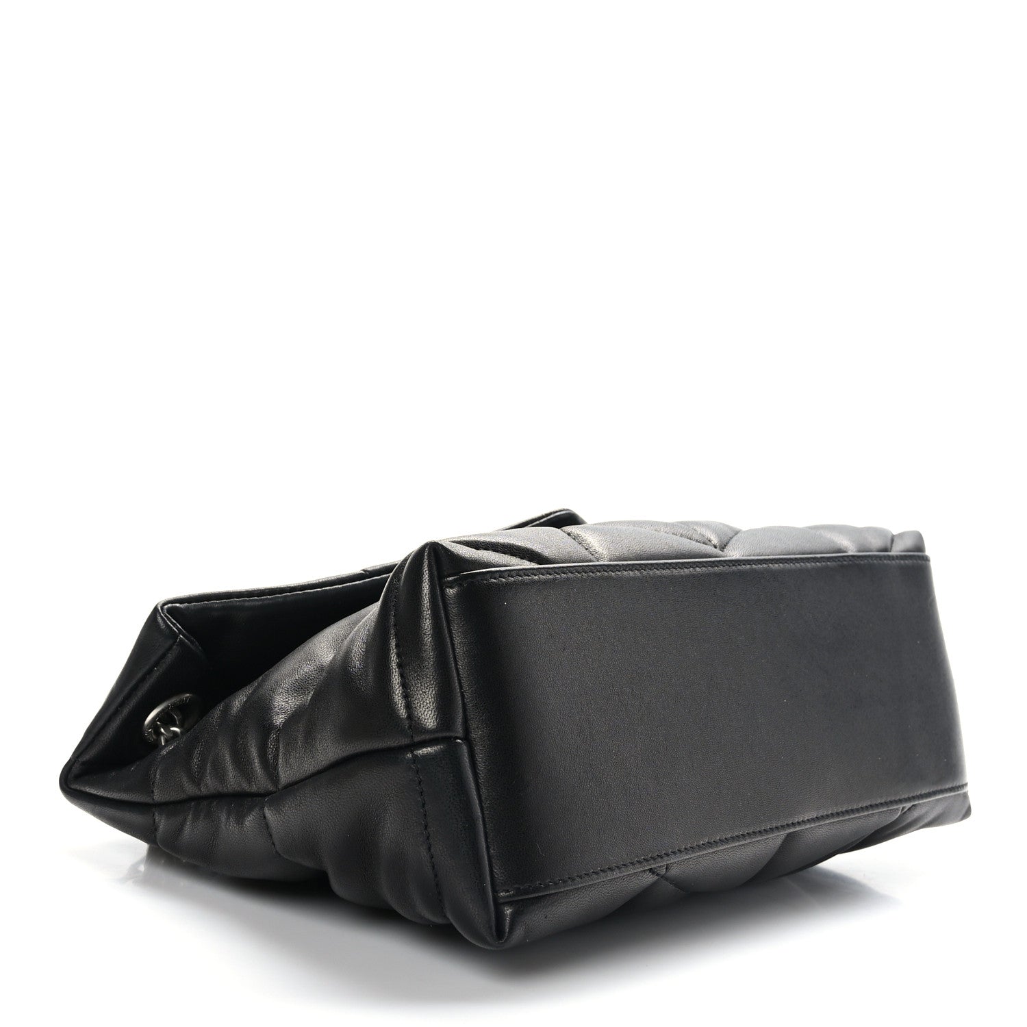 Saint Laurent Lambskin Quilted Small Loulou Puffer Monogram Chain Satchel Black 4 of 9