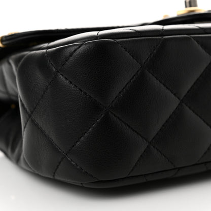Chanel Lambskin Quilted Small Coco Clips Single Flap Black 9 of 11
