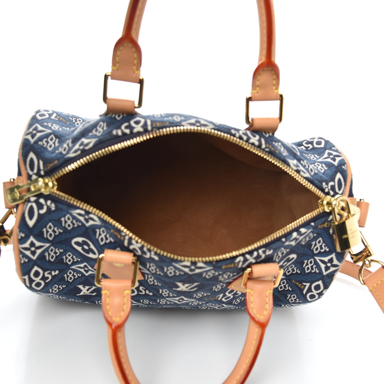 Louis Vuitton Jacquard Since 1854 Speedy Bandouliere 25 Blue 5 of 11