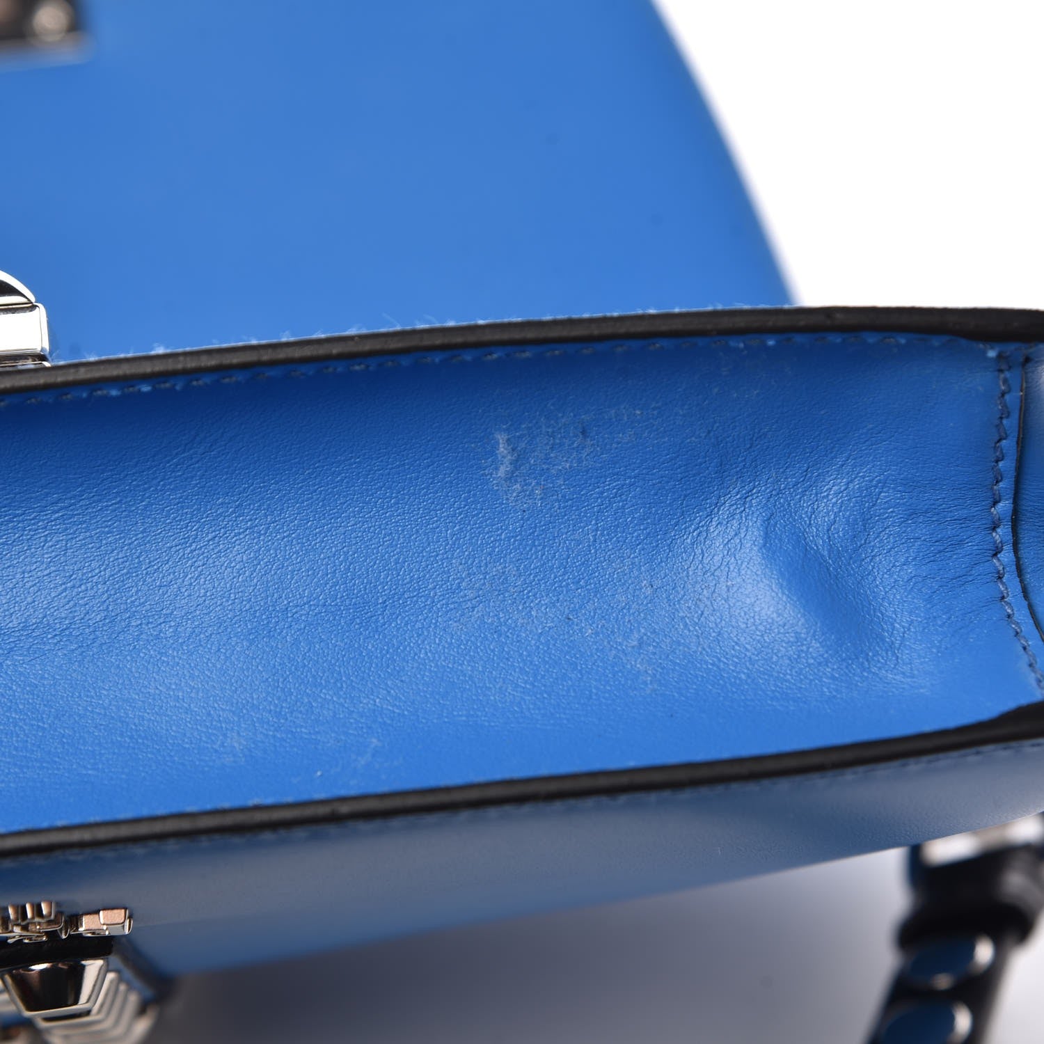 Prada Saffiano City Calfskin Studded Large Elektra Shoulder Bag Blue 8 of 9