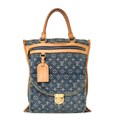 Louis Vuitton Monogram Denim Sac Plat Blue 1 of 31