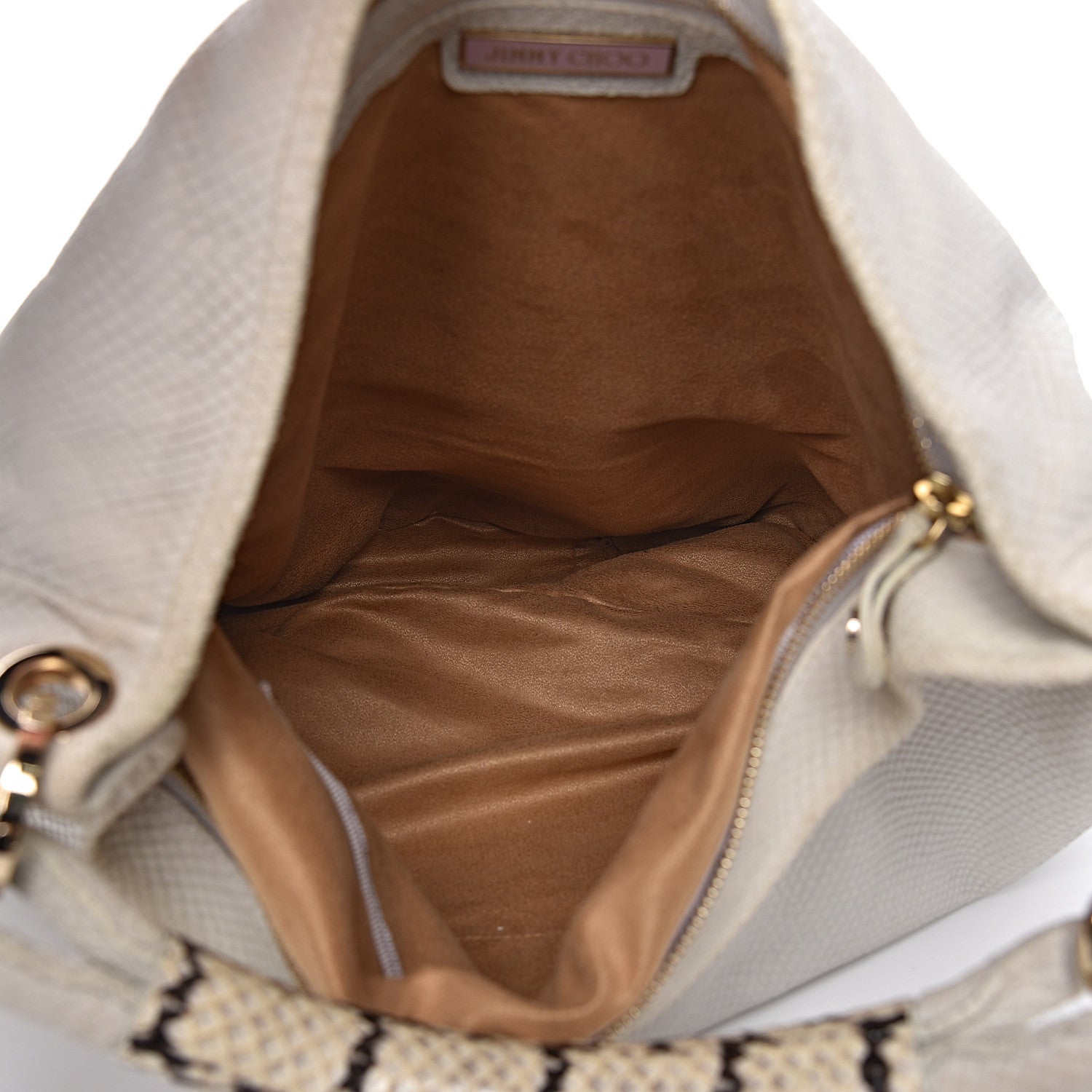 Jimmy Choo Snakeskin Sky Hobo Beige 5 of 11