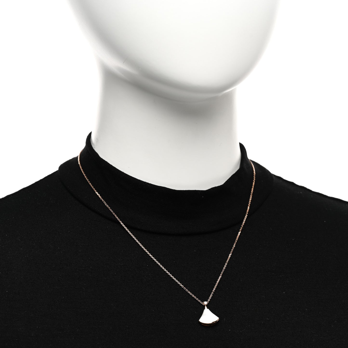 18K Rose Gold Diamond Mother of Pearl Small Divas' Dream Pendant Necklace