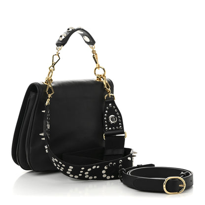 Gucci Roxy Calfskin Studded Medium Blondie Shoulder Flap Bag Black 3 of 11