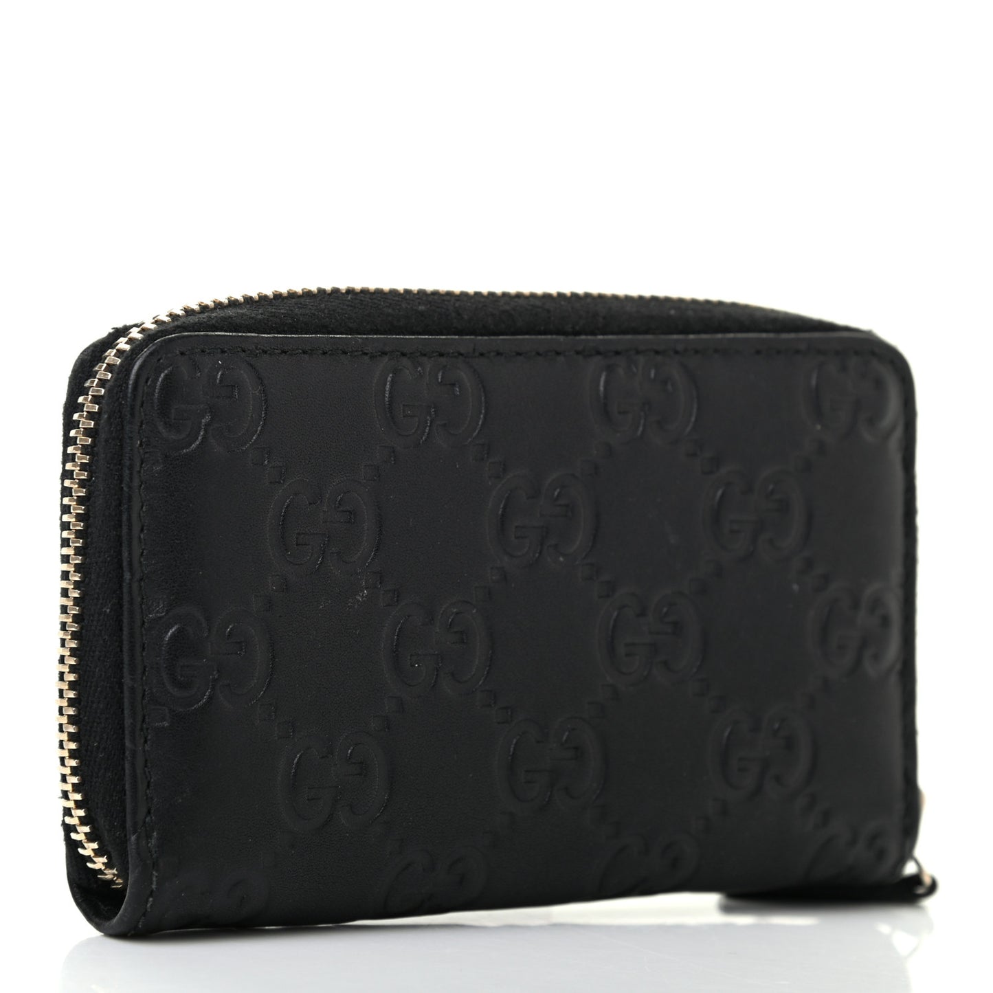 Guccissima Zip Around Card Case Black