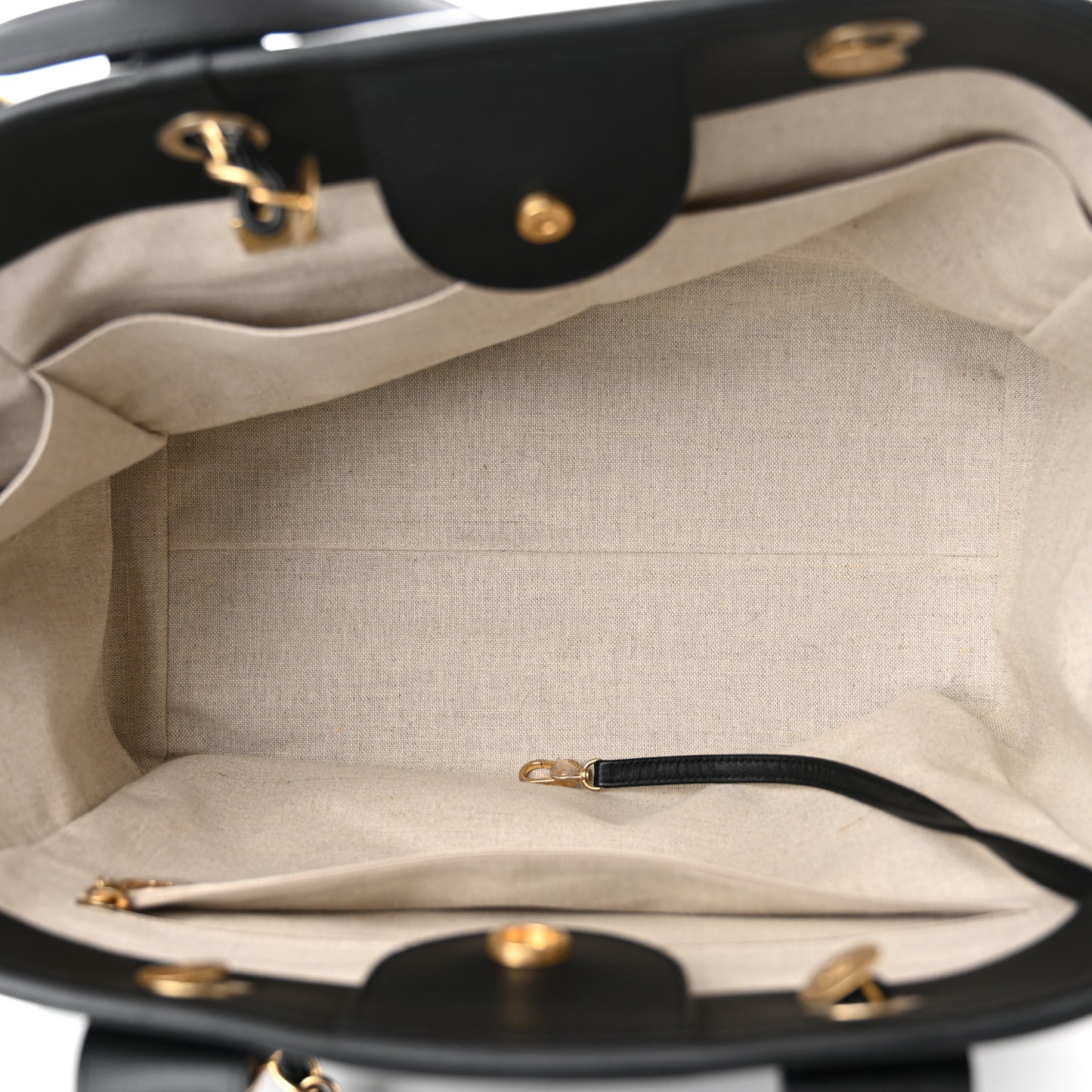Calfskin Medium Deauville Tote Black Multicolor