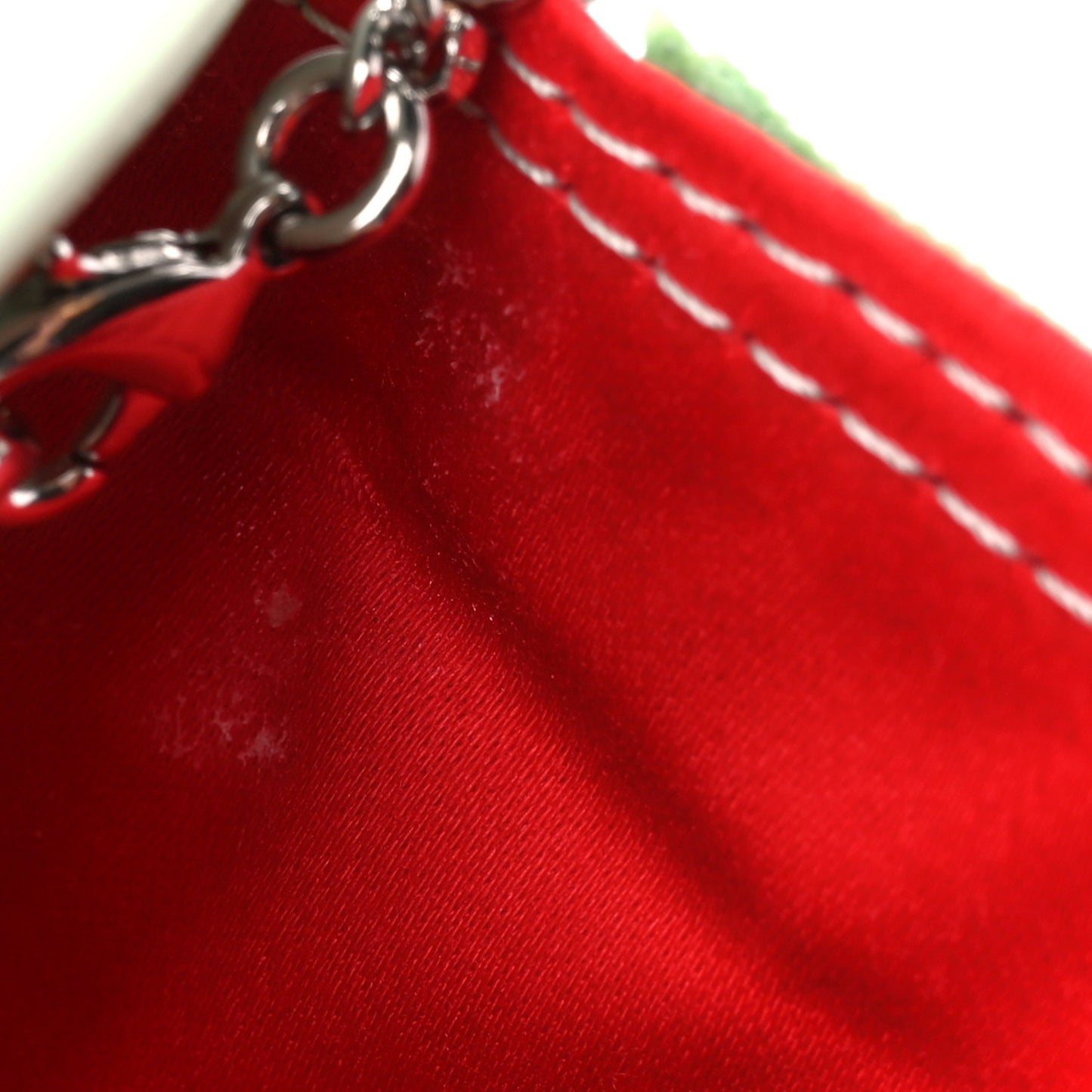 Patent Small Loubi Twist Zip Chain Clutch Bag Studio Green