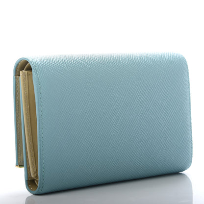 MCM Saffiano Casablanca Tri-Fold Wallet Sea Blue 3 of 7
