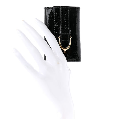 Gucci Patent Microguccissima Nice 6 Key Holder Case Black 2 of 6