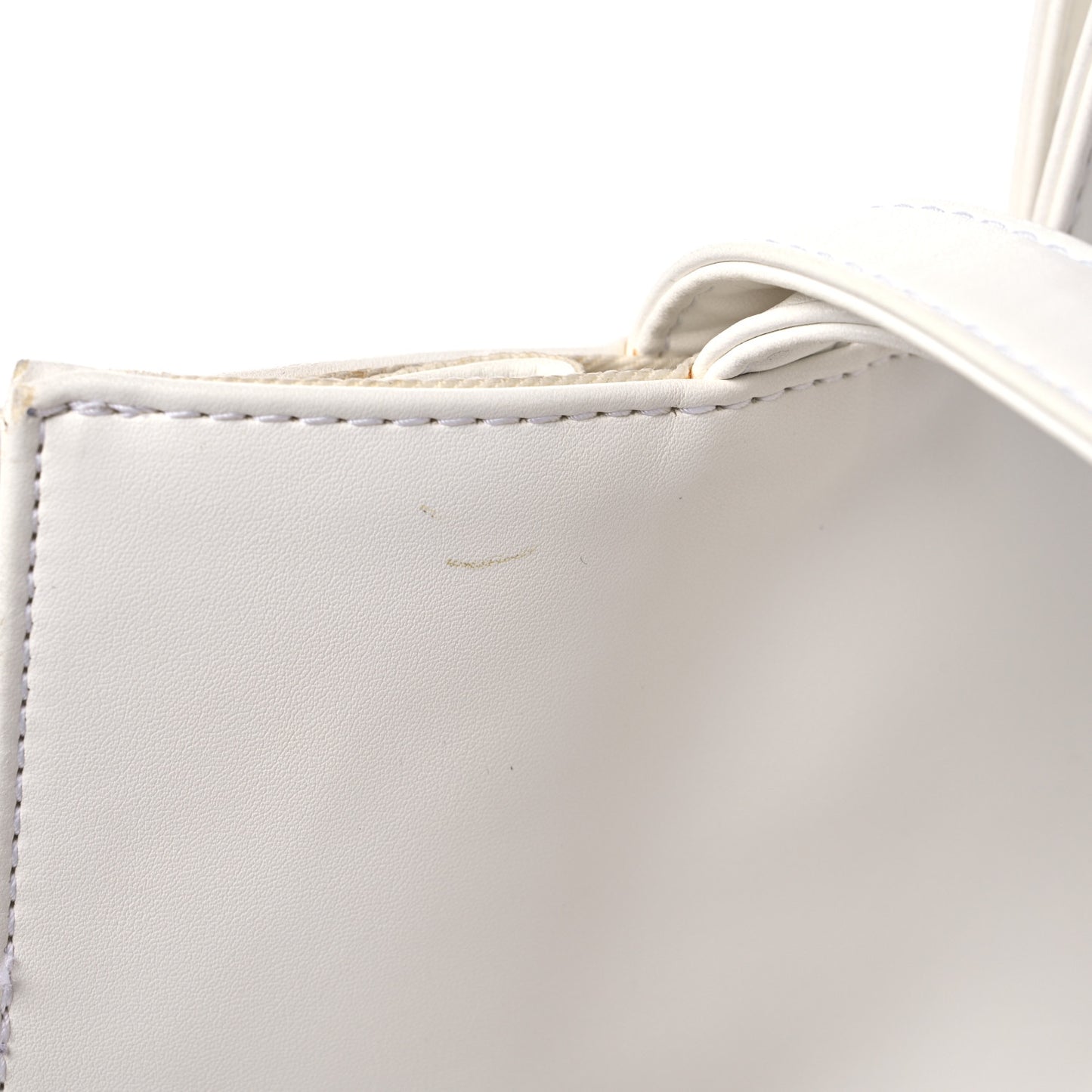 Vegan Leather Medium Shopping Bag White