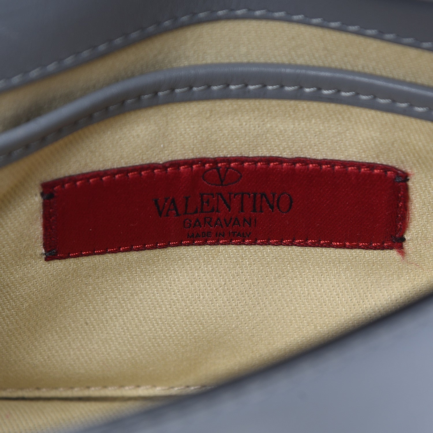 Valentino Garavani Vitello Rockstud Shoulder Flap Bag Grey 6 of 11