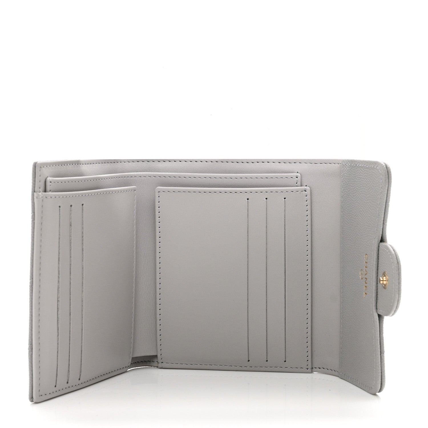 Chanel Caviar Quilted Compact Flap Wallet Grey 5 of 8