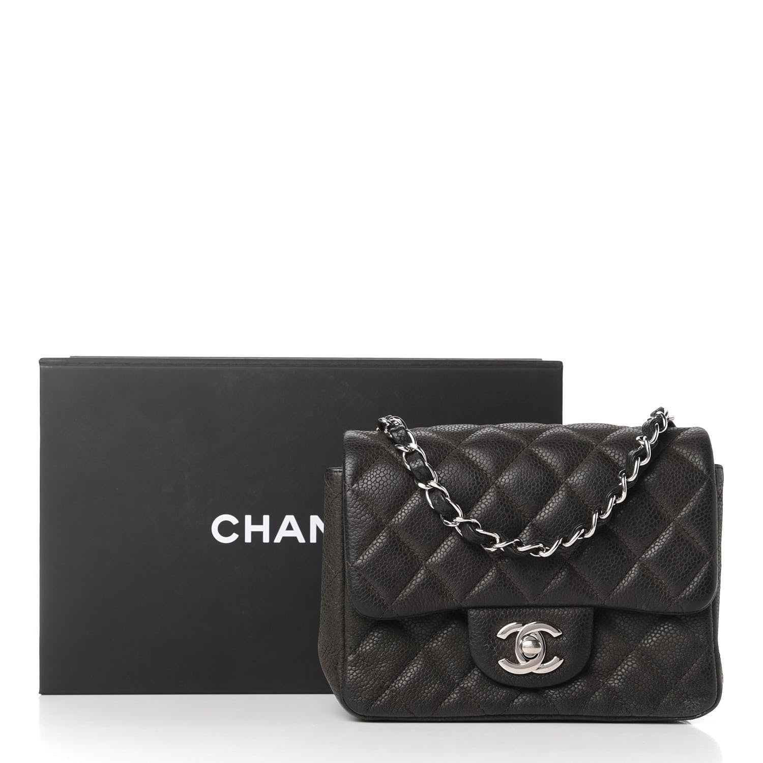 Chanel Iridescent Caviar Quilted Mini Square Flap Black 11 of 14