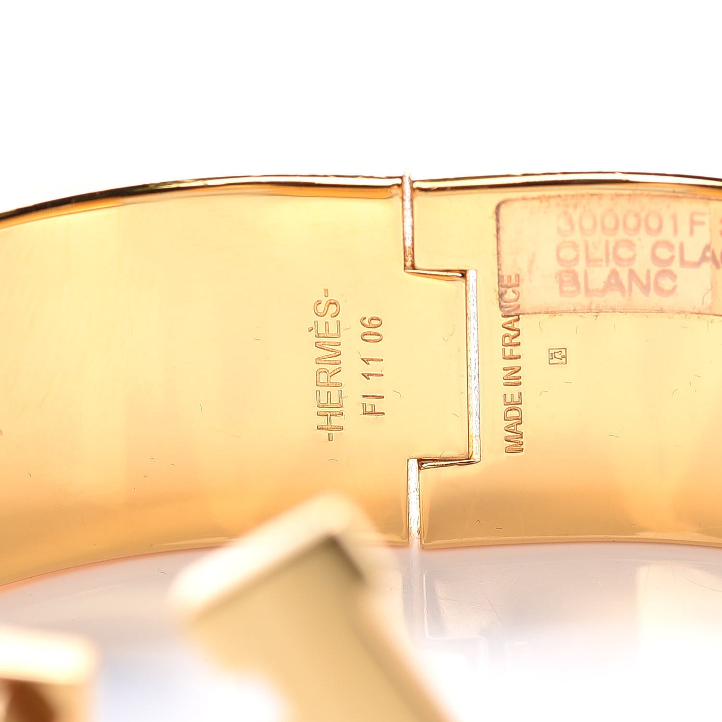 Enamel Wide Clic Clac H Bracelet PM White