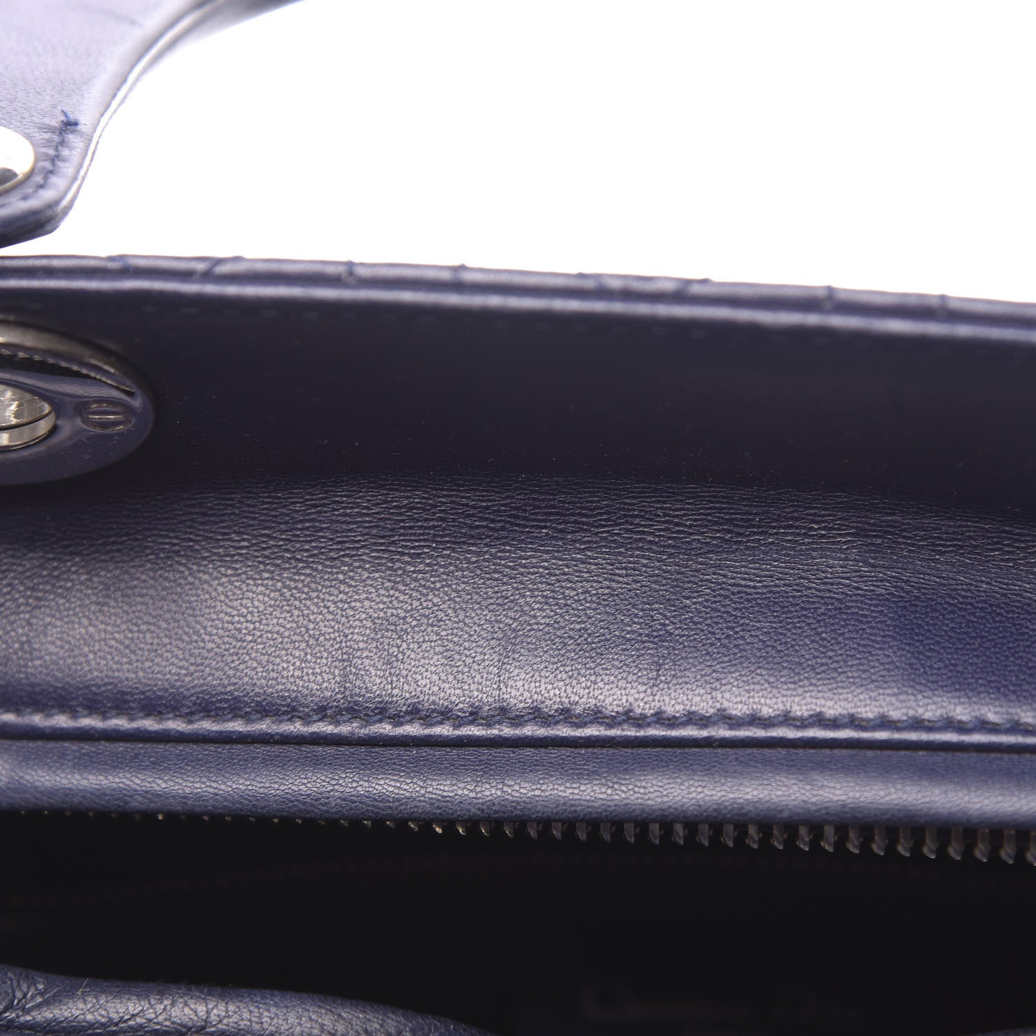 Christian Dior Lambskin Cannage Large Lady Dior Navy Blue 8 of 11