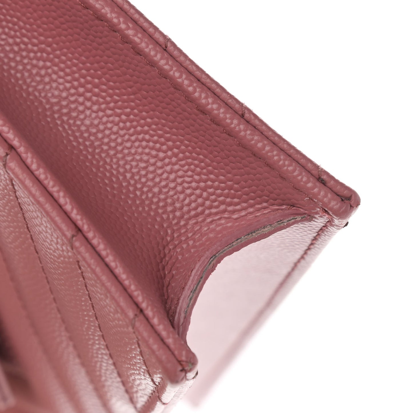Grain De Poudre Matelasse Chevron Monogram Envelope Chain Wallet Blush Fonce