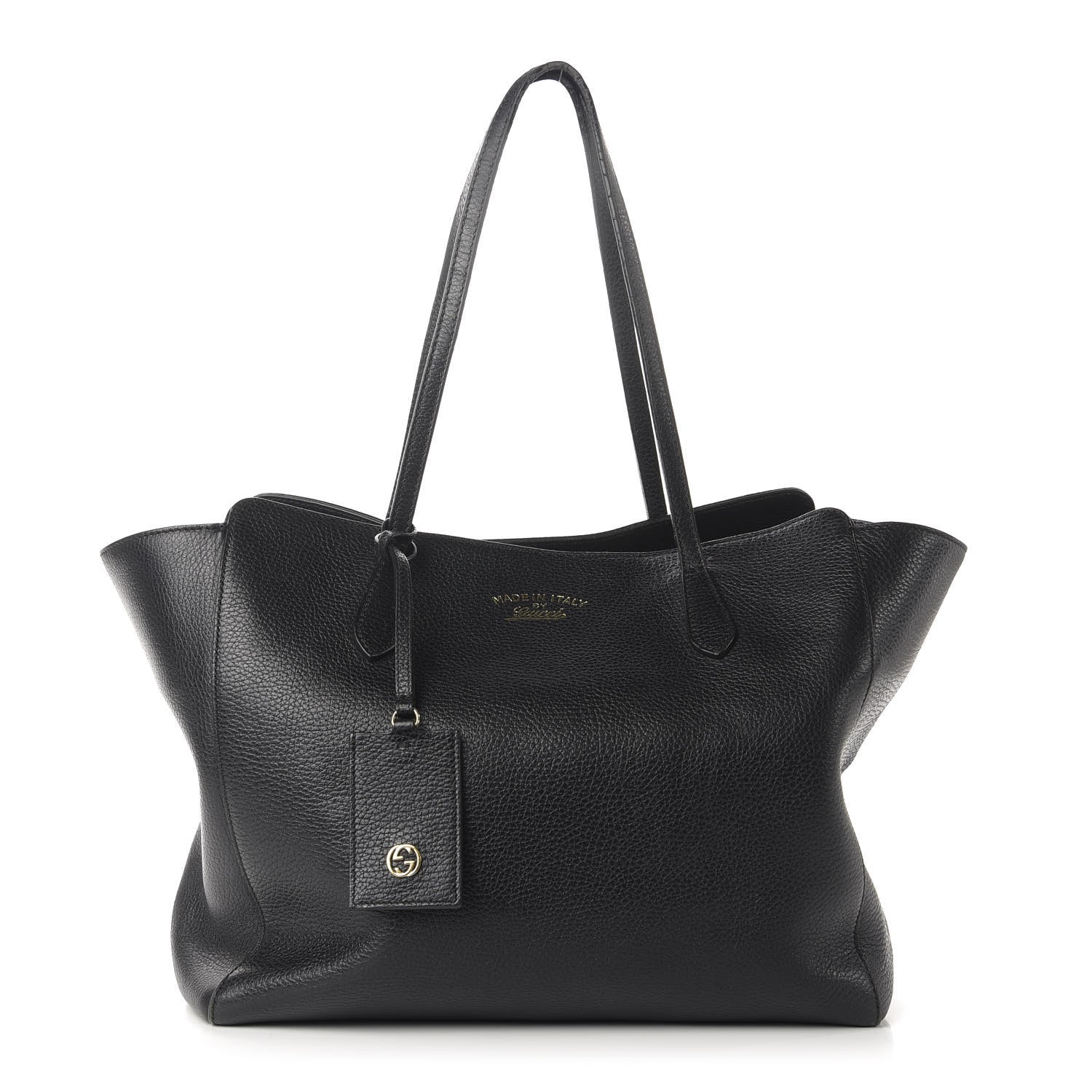 Gucci Pebbled Calfskin Medium Swing Tote Black 1 of 13