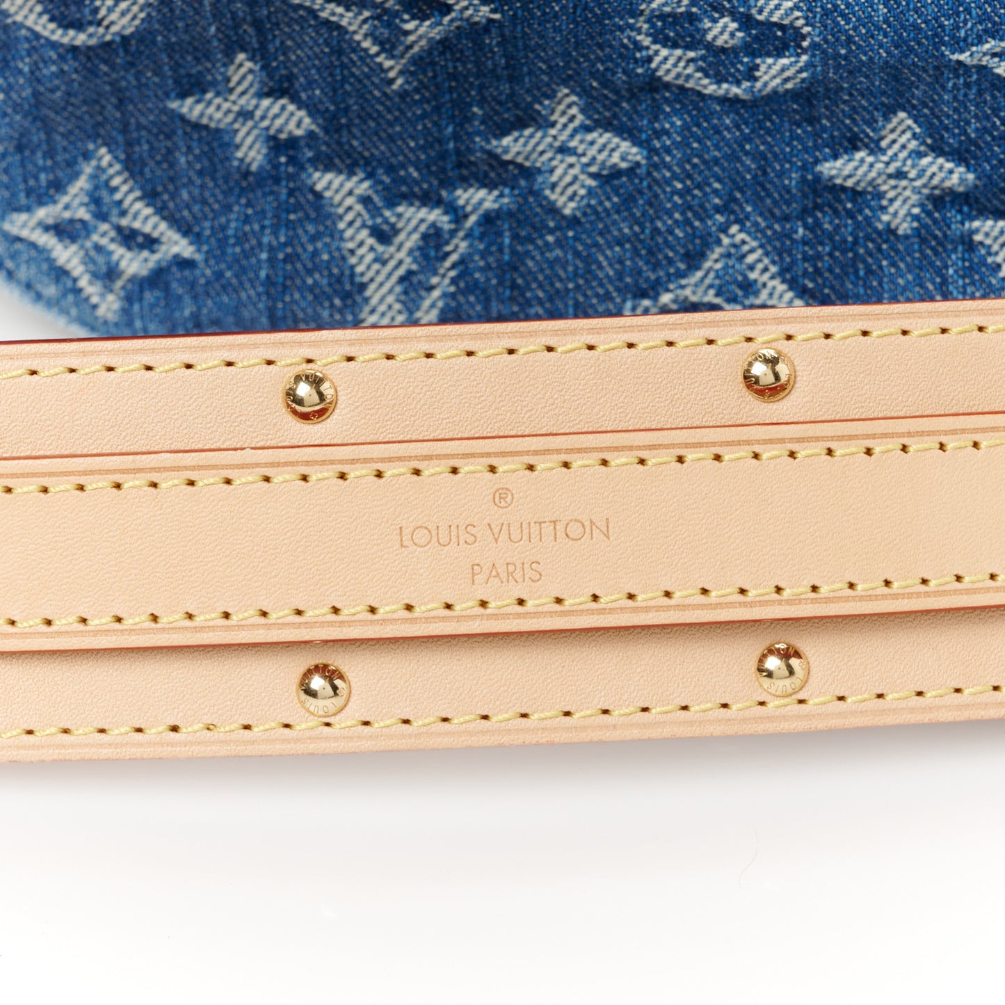 Monogram Denim Croissant MM Blue