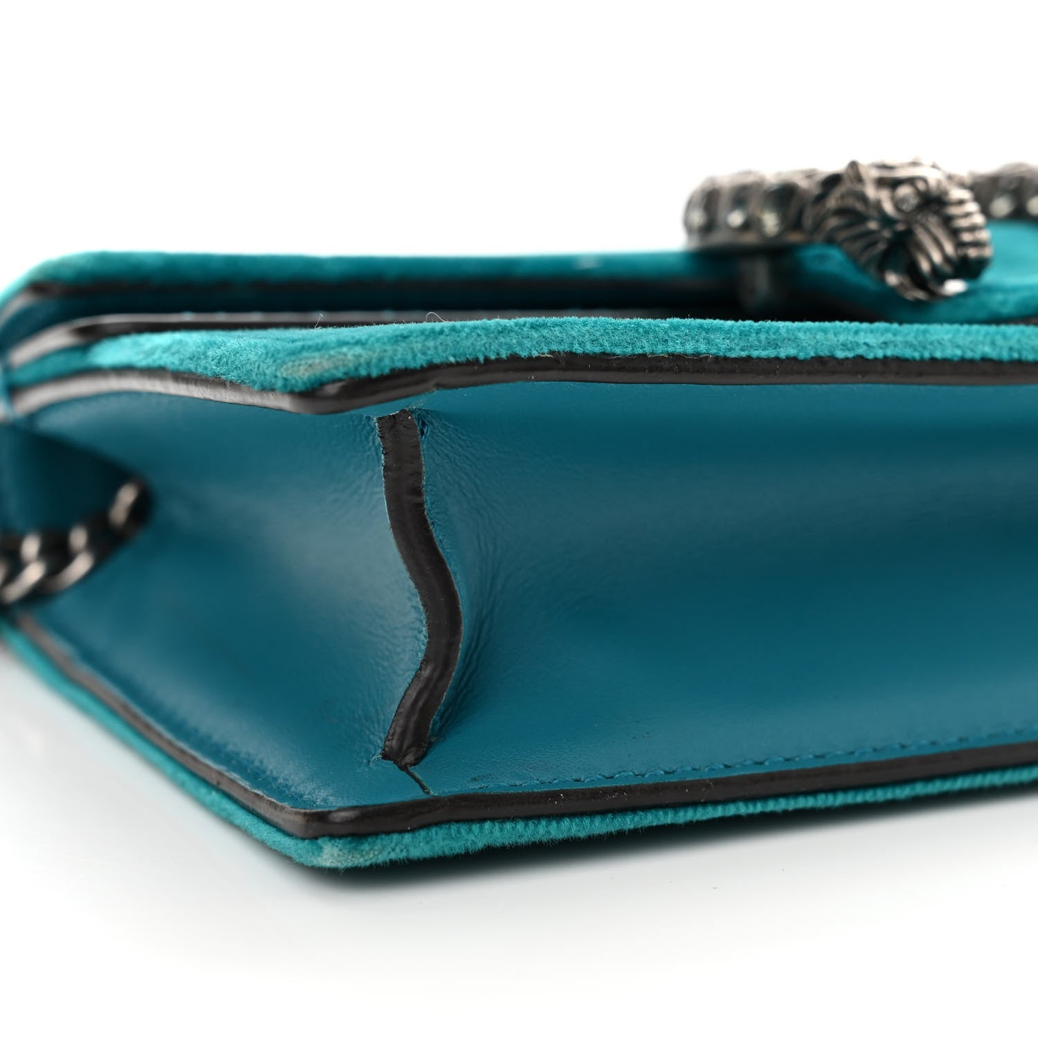 Gucci Velvet Super Mini Dionysus Shoulder Bag Pavone Cyan 8 of 10