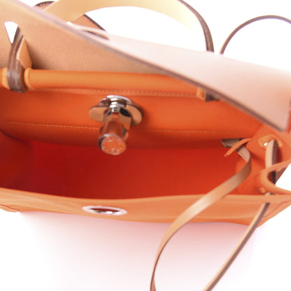 Hermes Vache Hunter Toile Herbag Zip 31 PM Orange 5 of 9
