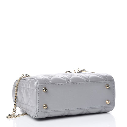 Christian Dior Metallic Lambskin Cannage Mini Lady Dior Grey 4 of 19