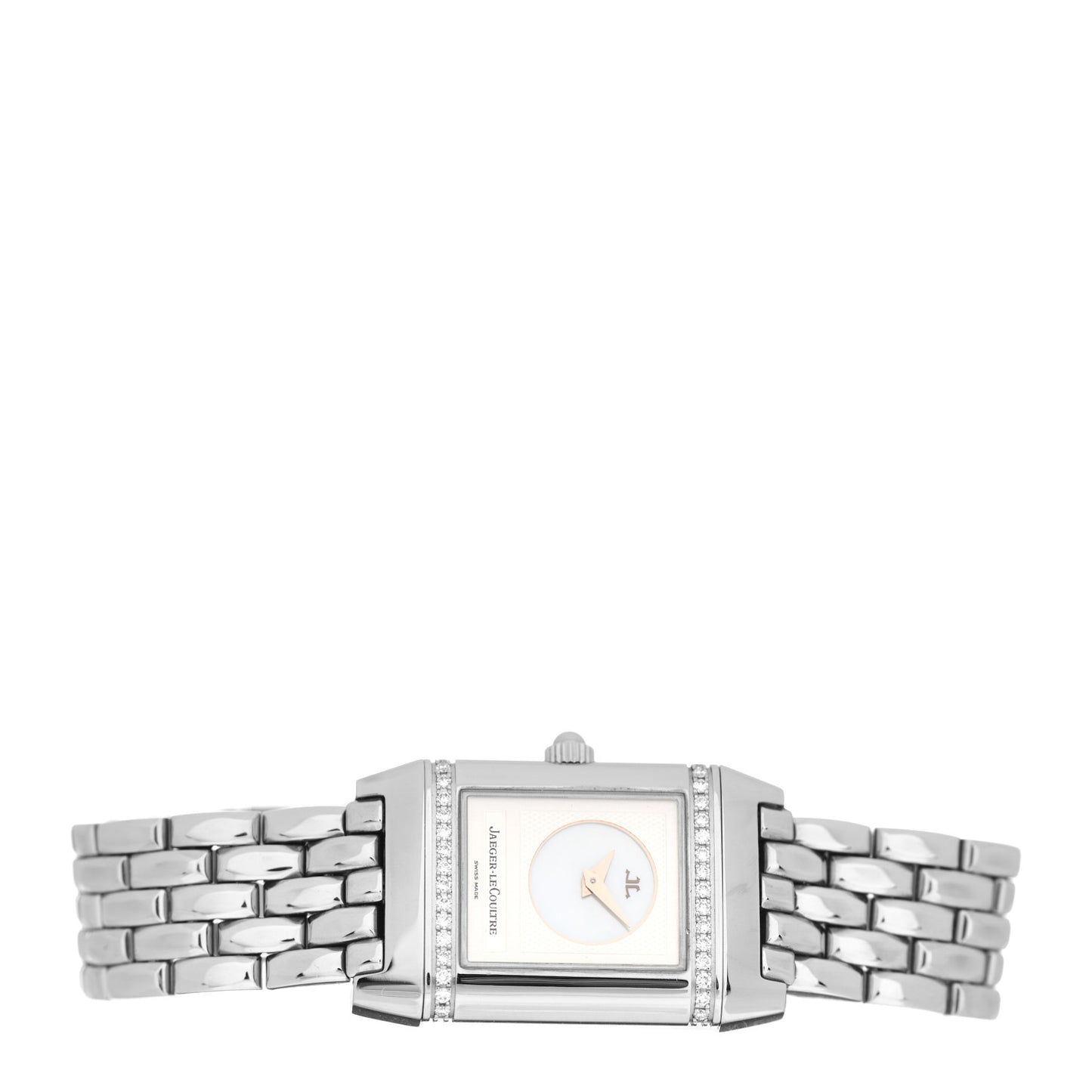 Stainless Steel Diamond Mother of Pearl 20mm Reverso Classic Duetto Manual Winding Watch 266.882.443