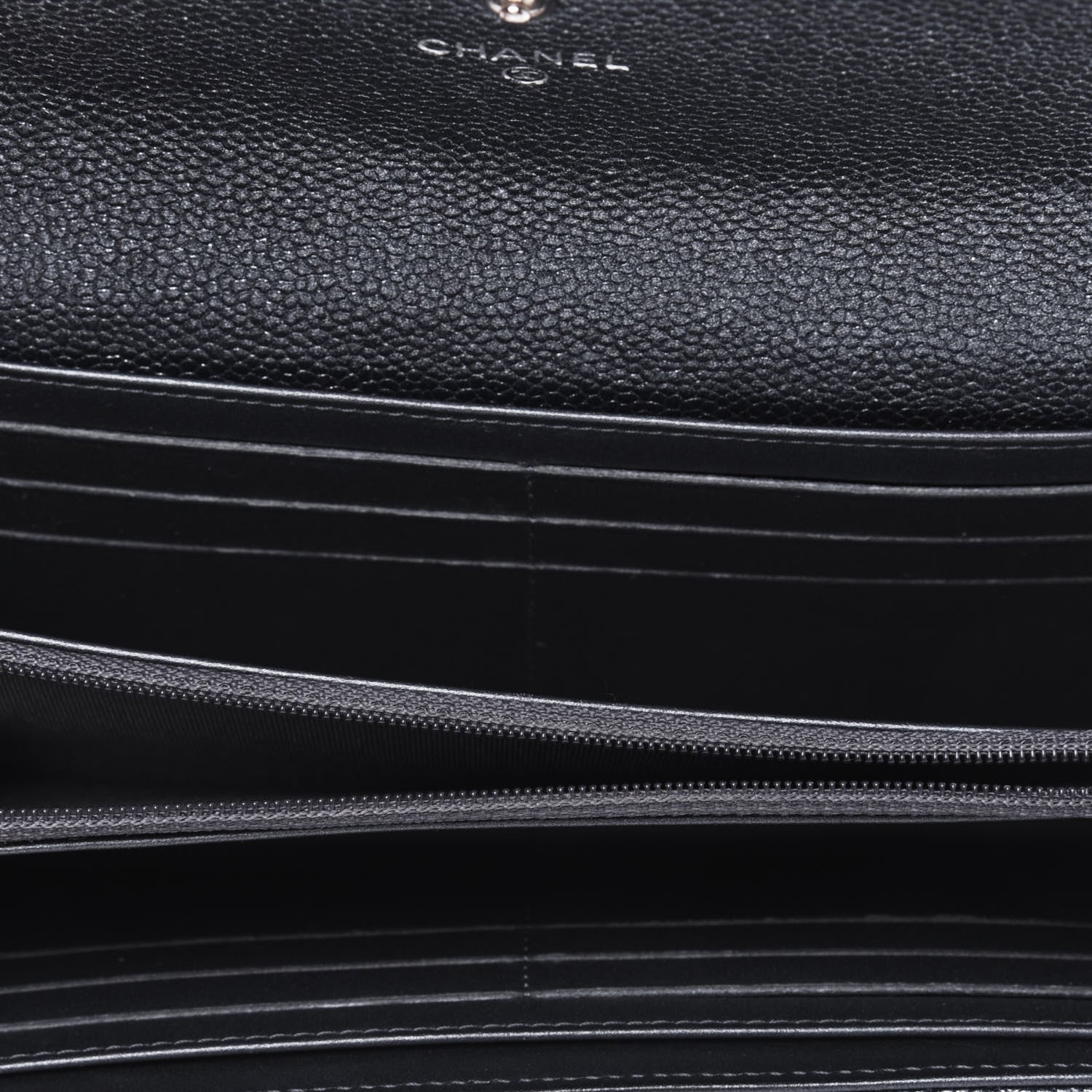 Chanel Metallic Caviar Quilted Large Flap Wallet Charcoal 5 of 18