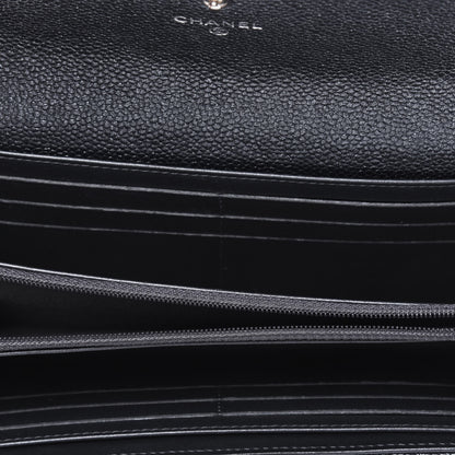 Chanel Metallic Caviar Quilted Large Flap Wallet Charcoal 5 of 18