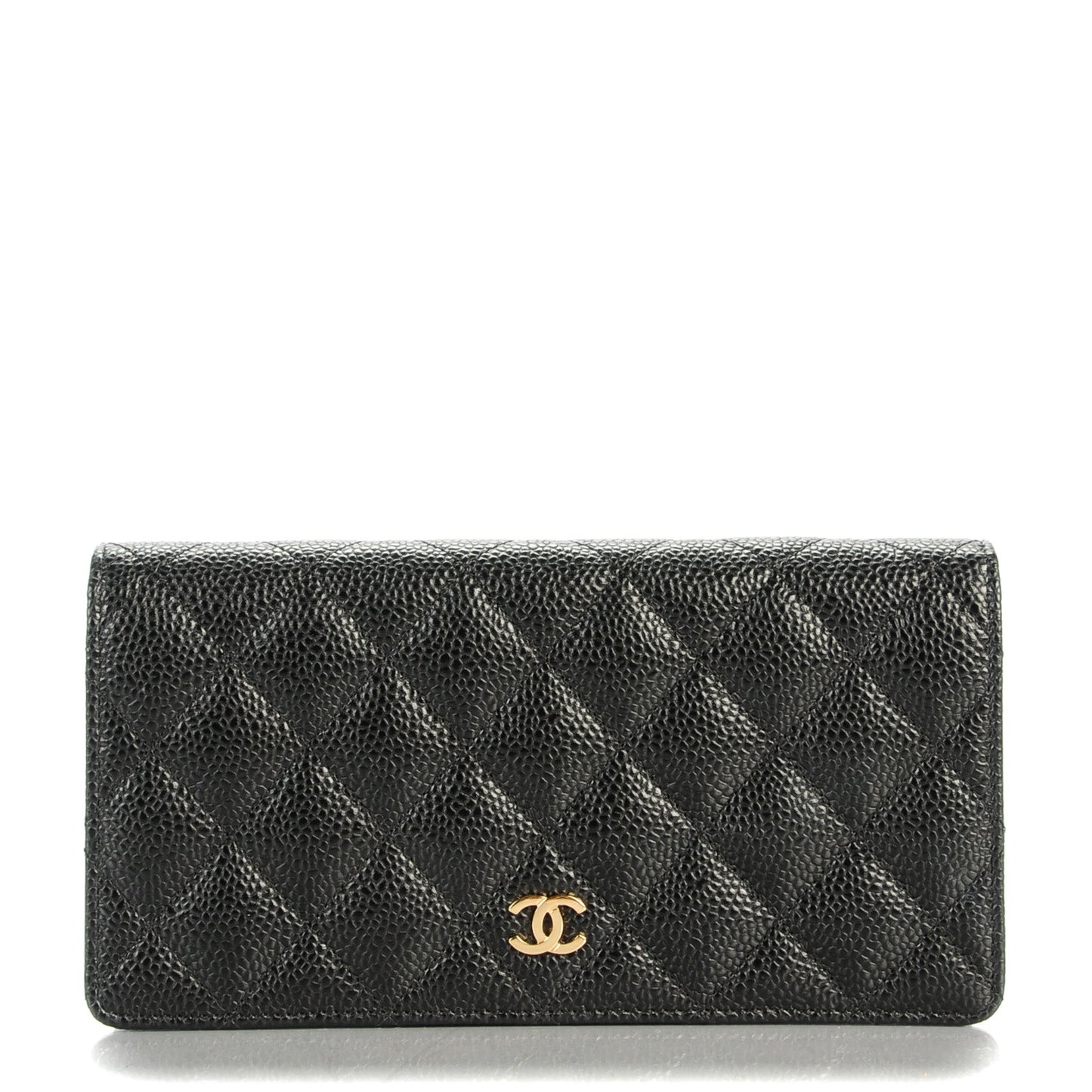 Caviar Quilted Yen Wallet Black