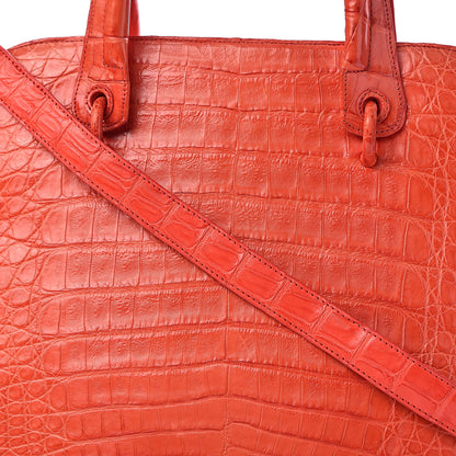Nancy Gonzalez Crocodile Tote Coral 10 of 10