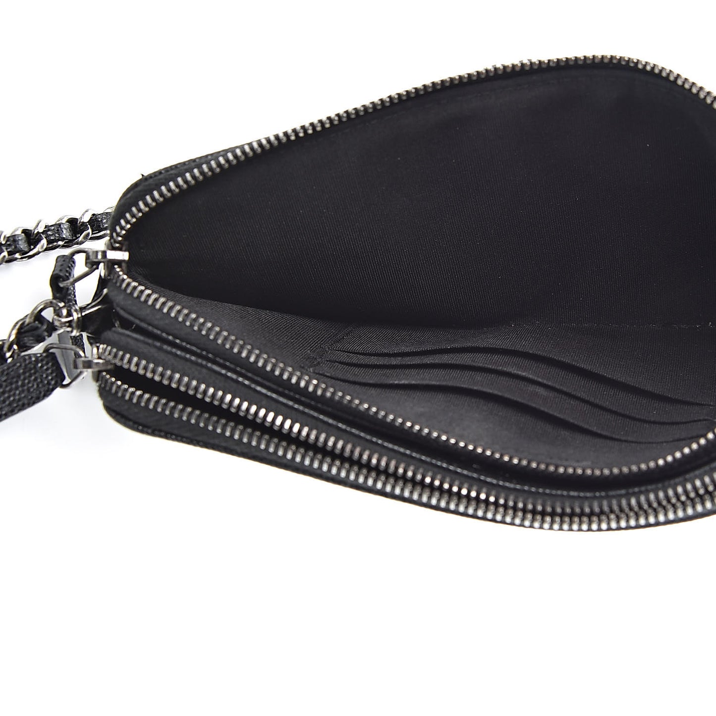 Caviar Quilted Small Boy Clutch With Chain Black