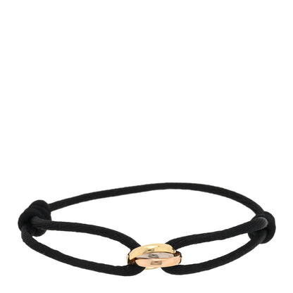 Cartier 18K Pink Yellow White Gold Trinity Adjustable Cord Bracelet Black 1 of 4