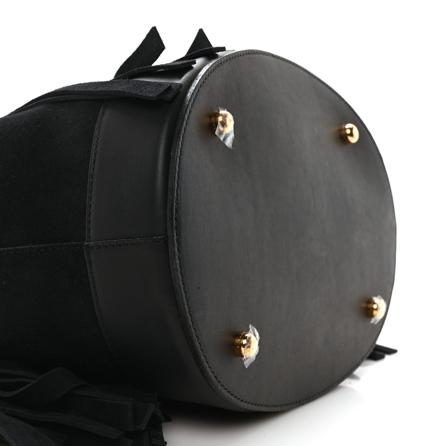 Prorsum Suede Fringe Bucket Bag Black