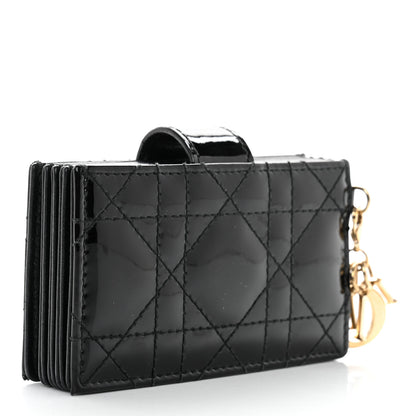 Christian Dior Patent Cannage Lady Dior 5-Gusset Card Holder Black 2 of 5