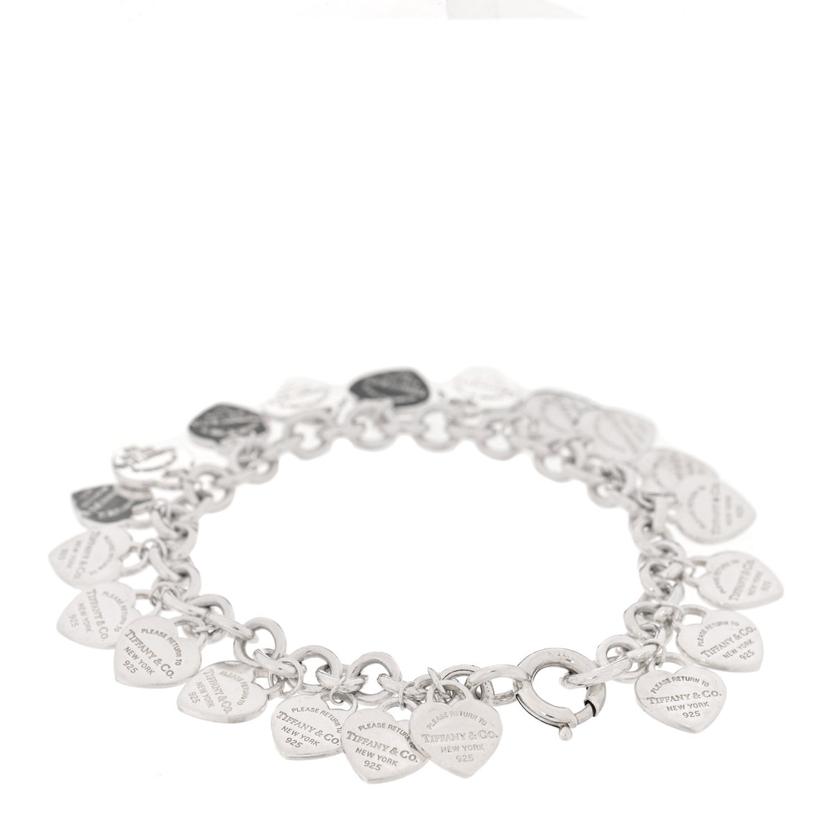 Tiffany Sterling Silver Mini Return to Tiffany Multi Heart Charm Bracelet 2 of 3