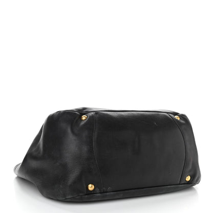 Prada Soft Calf Chain Tote Black 4 of 14
