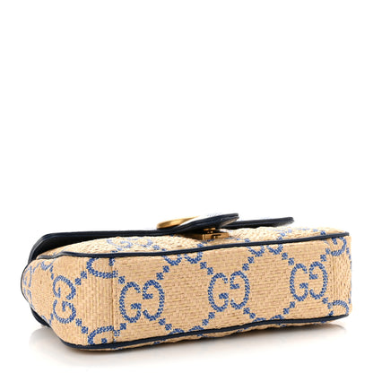 Gucci Raffia GG Monogram Matelasse Small GG Marmont Shoulder Bag Natural Royale Off White 4 of 10