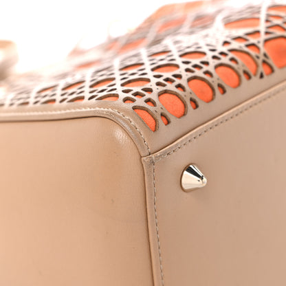 Christian Dior Calfskin Suede Cutout Stars Medium Lady Dior Beige Orange 9 of 19