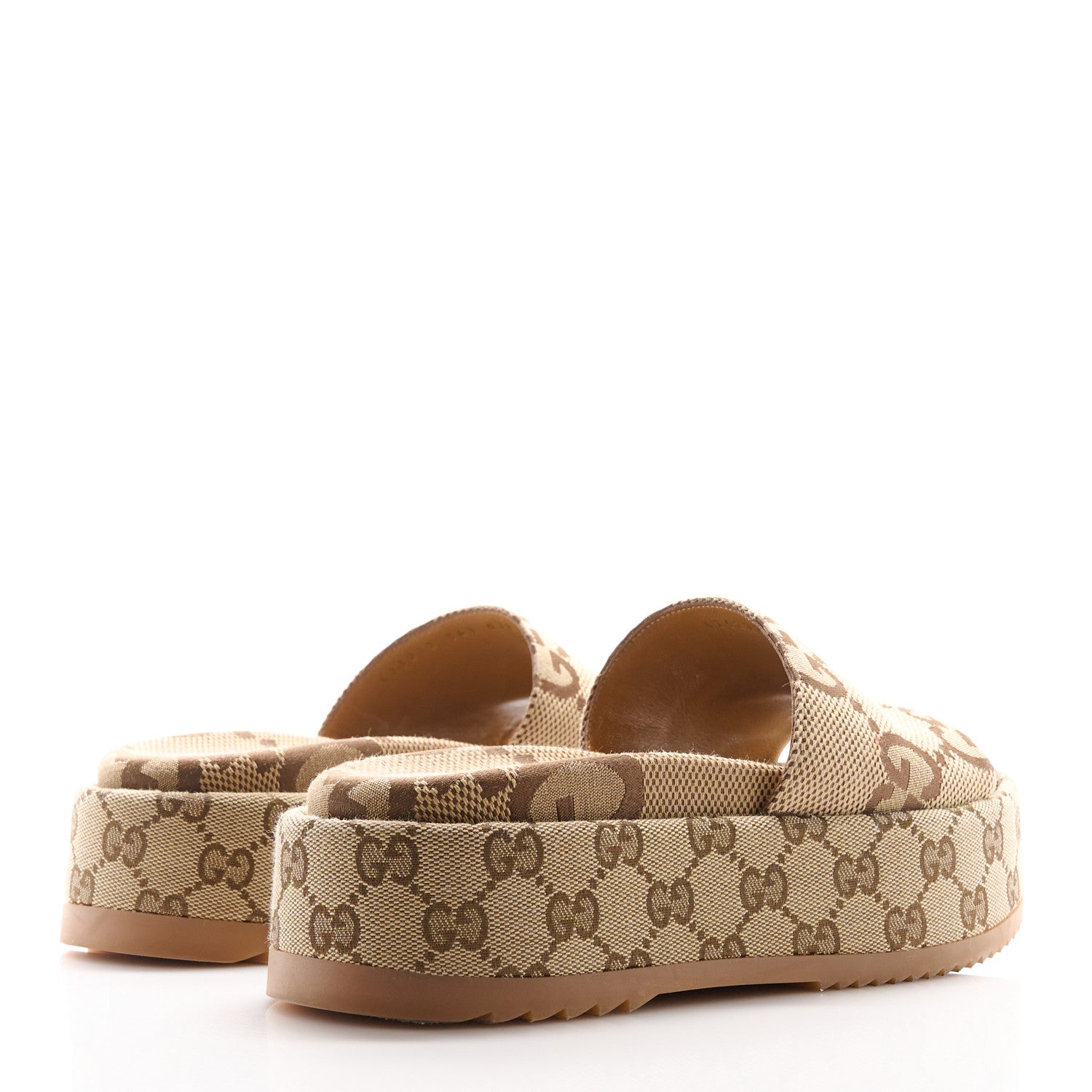 Gucci Monogram Maxi GG Angelina Platform 55mm Slide Sandals 36.5 Beige 4 of 9