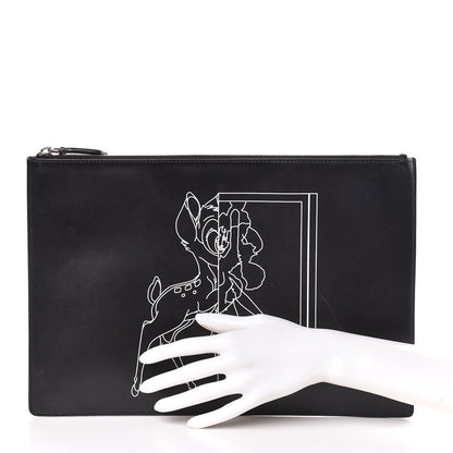 Givenchy Calfskin Bambi Print Large Cosmetic Pouch Black 2 of 9