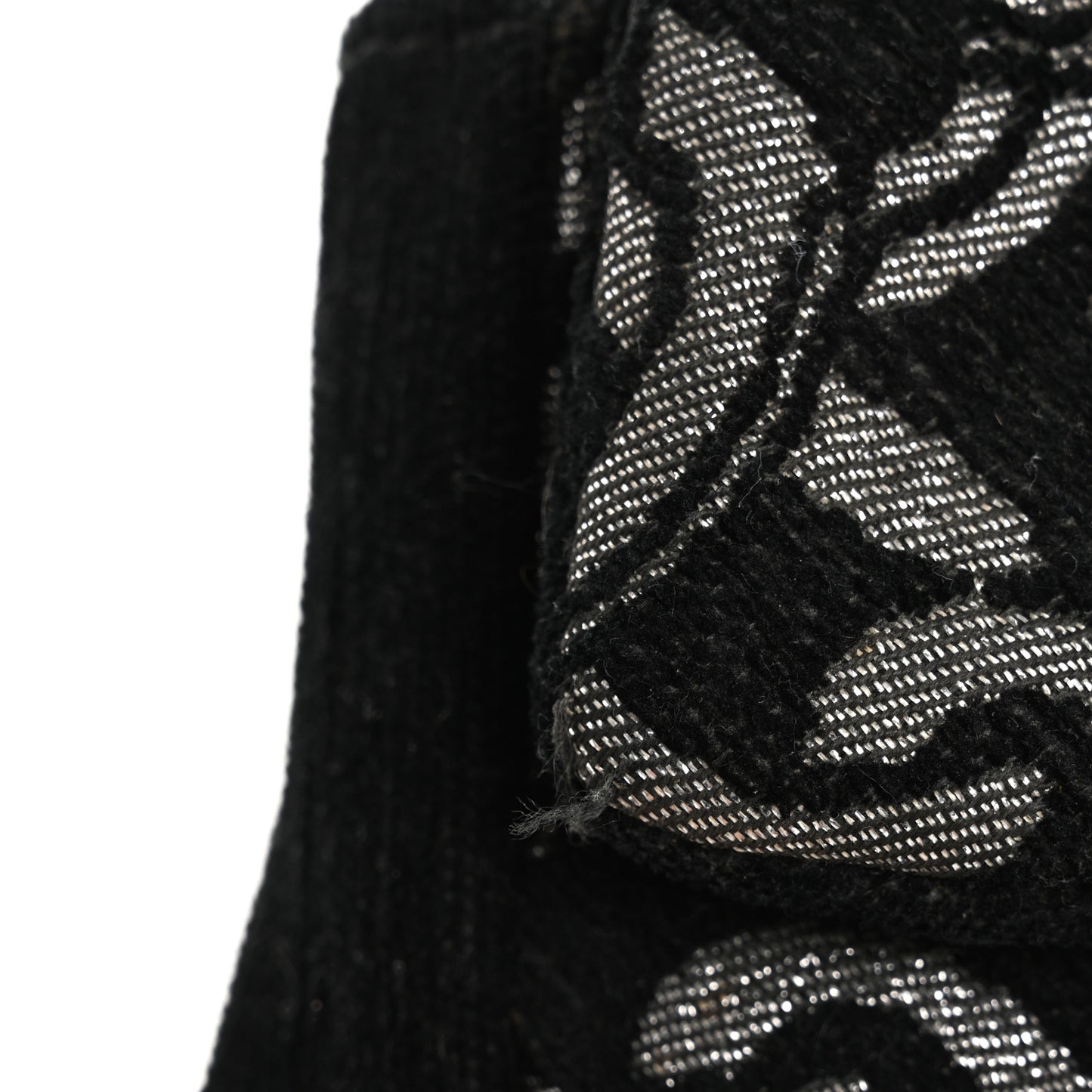 Tweed CC Cruise Small Chain Flap Black Silver