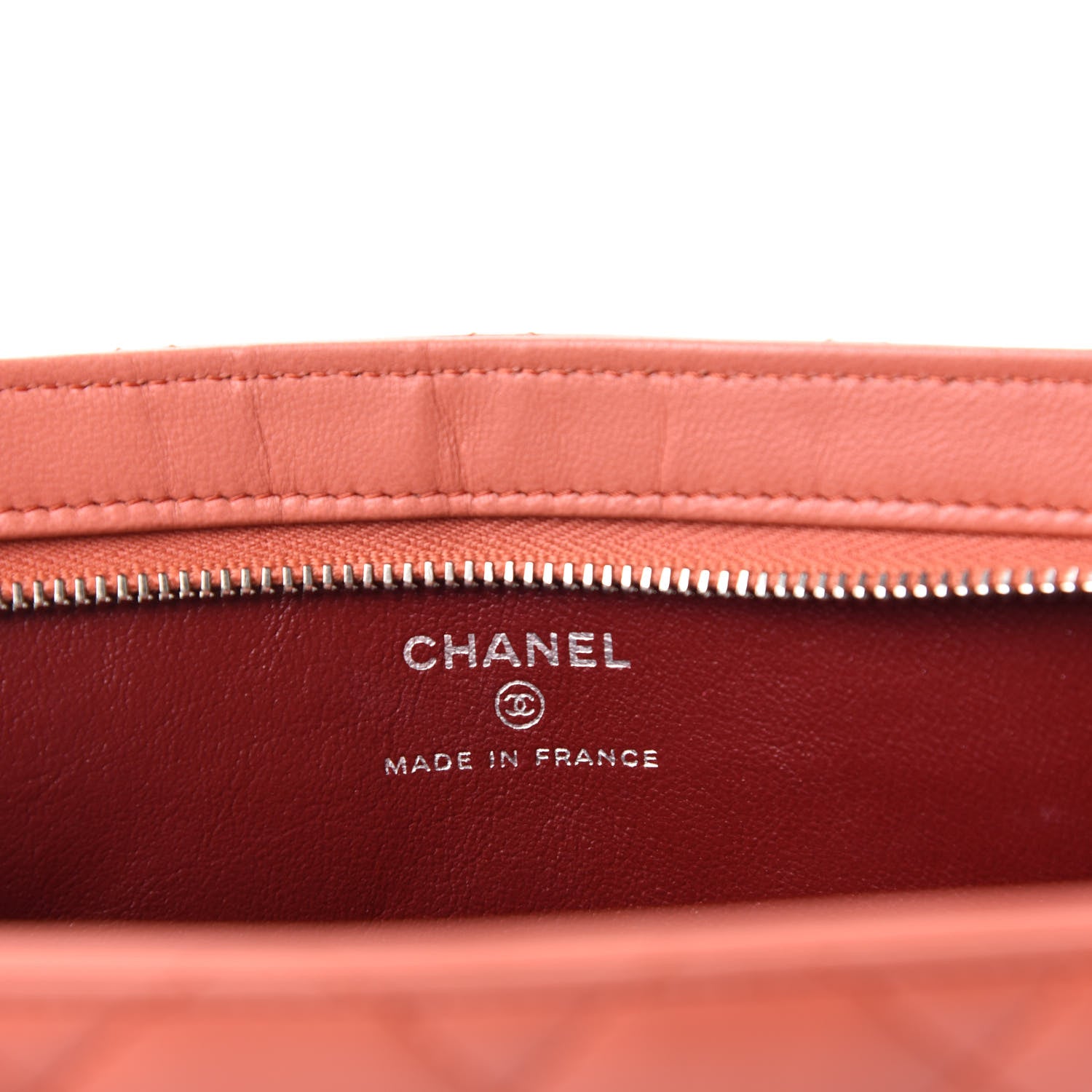 Chanel Lambskin Quilted Cosmetic Case Red 6 of 8