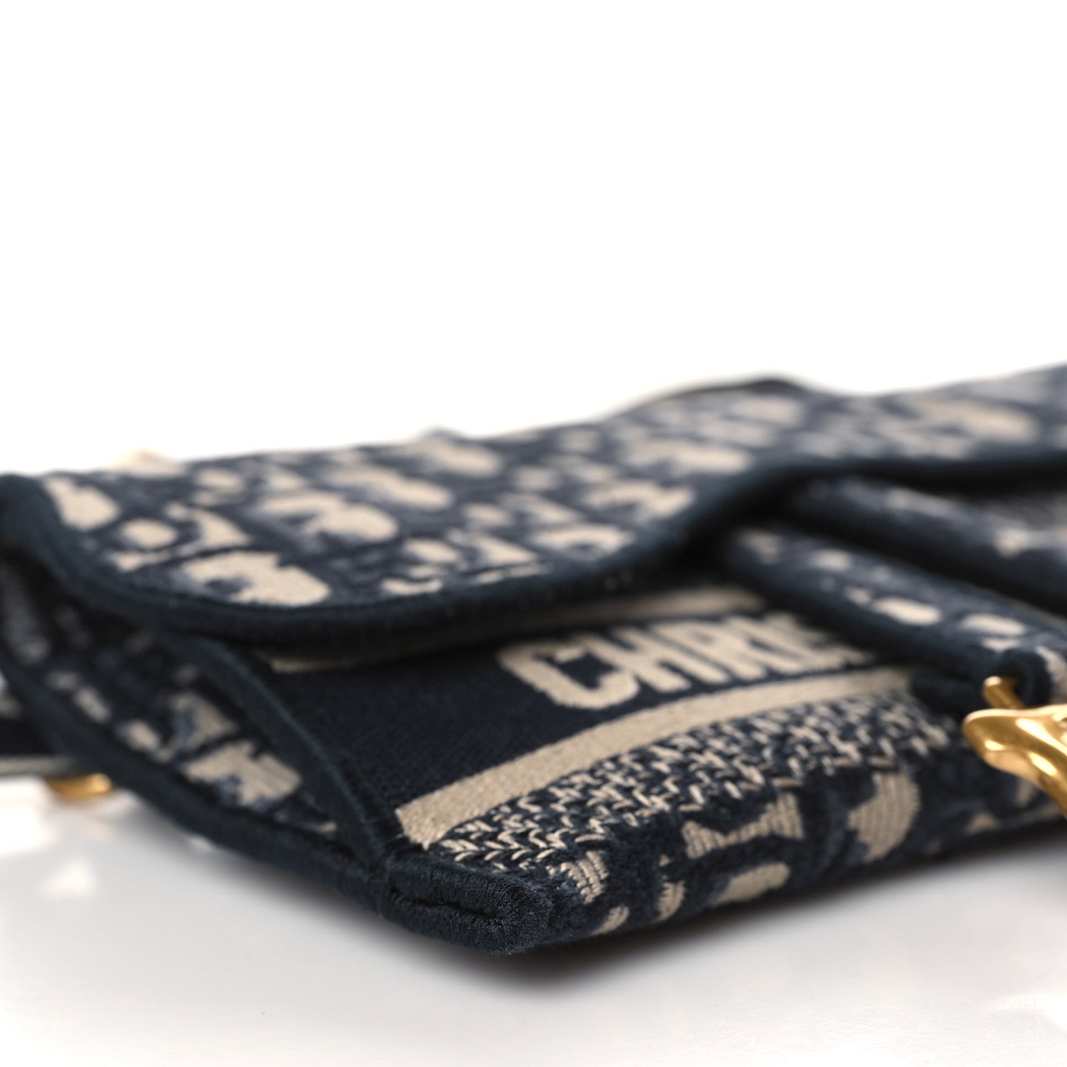Christian Dior Oblique Slim Saddle Pouch Blue 8 of 9